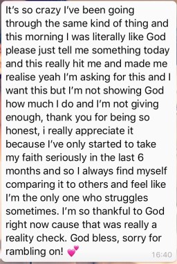 UW Journey back comment